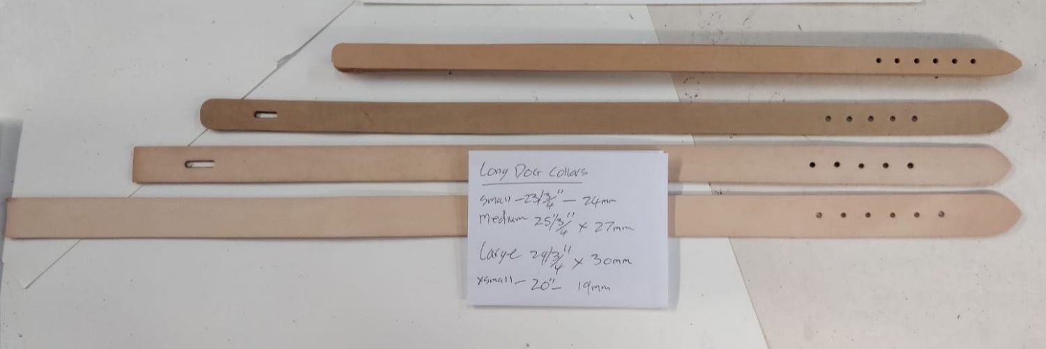 Dog Collar Blanks - Straight - Nat Veg Tan - 4 Sizes (Large, 1)